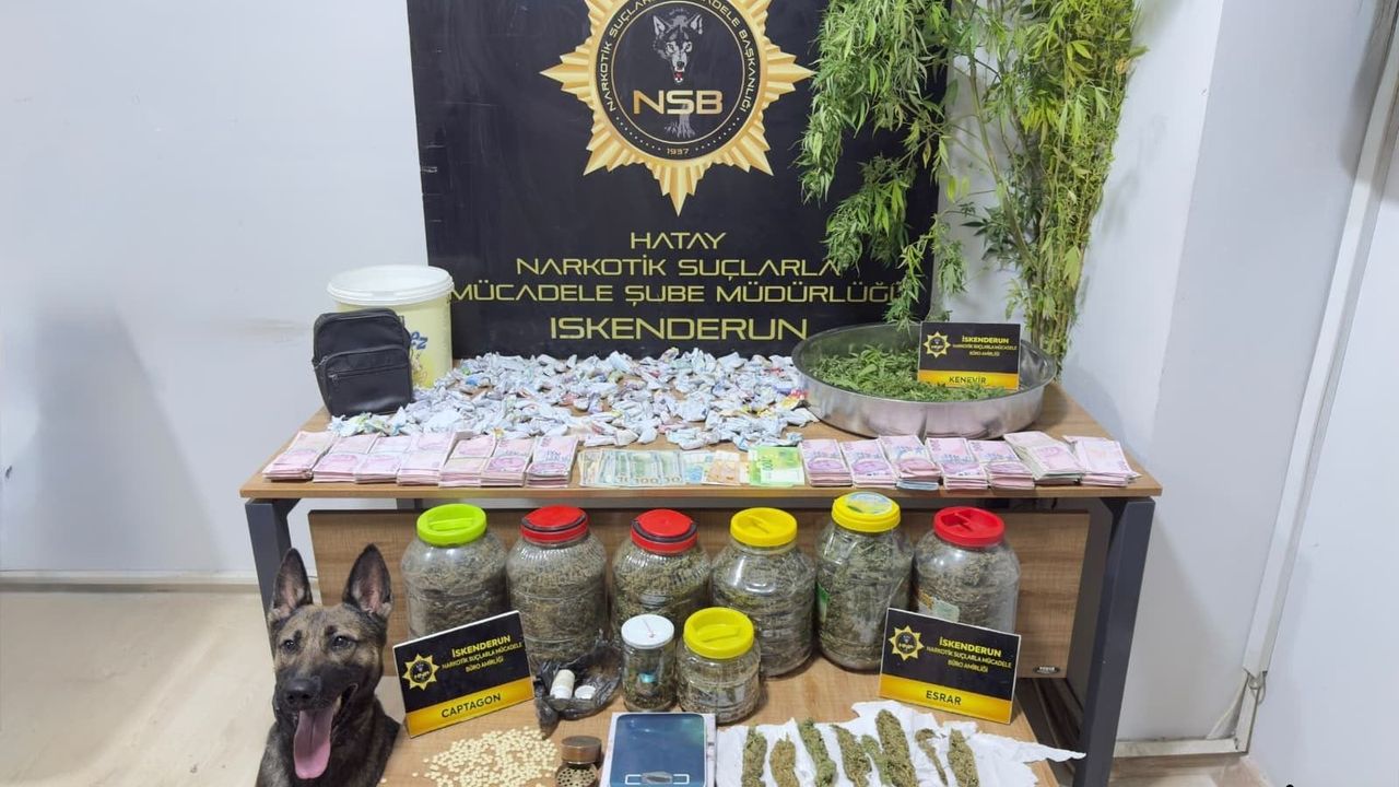 Hatay evlerinde dolap içinde gizlenen 4,6 kilo esrar keşfedildi, 291 bin lira ve döviz bulunduruldu