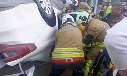 Yayladağı'nda takla atan otomobilin sürücüsü yaralandı