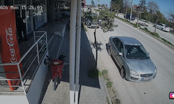 Dikkatsizlik az daha can alıyordu! Motosiklet sürücüsünün yere savrulduğu anlar kamerada.