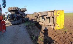 Reyhanlı'da devrilen traktörün sürücüsü yaralandı