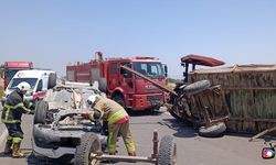 Kırıkhan’da traktörle çarpışan otomobil takla attı: 2 yaralı