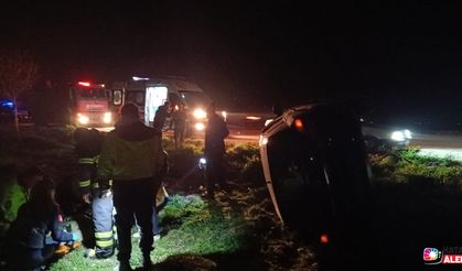 Kontrolden çıkan otomobil devrildi, sürücü yaralandı