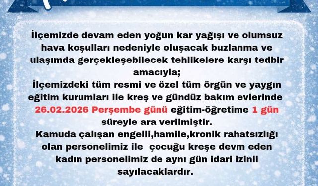 Bingöl'de 2 ilçede eğitime kar engeli