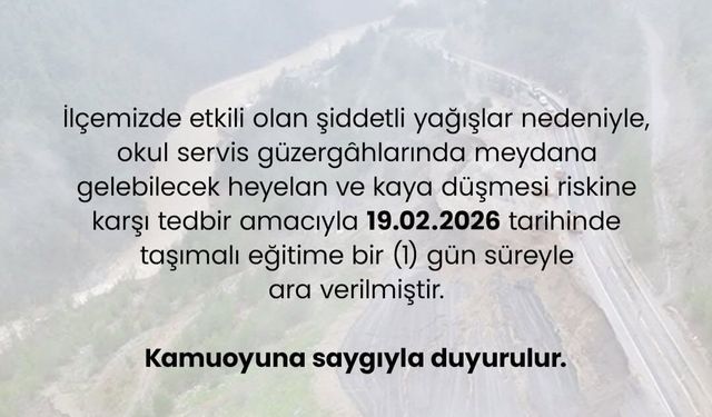 Feke'de taşımalı eğitime 1 gün ara verildi