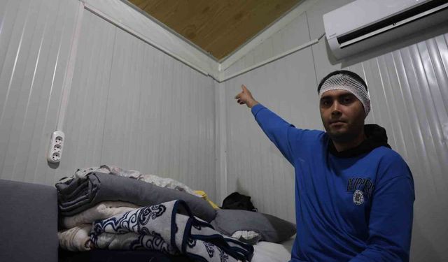 Bayram günü konteyneri delip geçen yorgun merminin kafasına isabet etmesiyle kabusu yaşadı