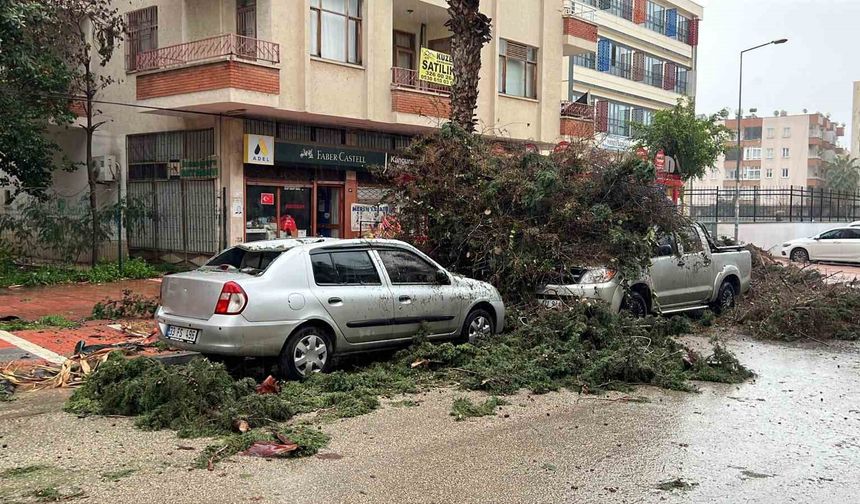 Mersin'de fırtına ve sağanak hayatı olumsuz etkiledi