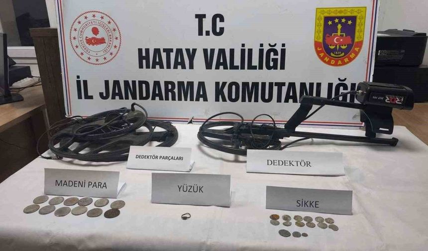 Hatay'da sikke ve yüzük ele geçirildi