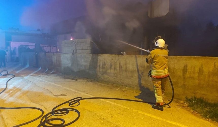 Reyhanlı'da konteyner alevlere teslim oldu