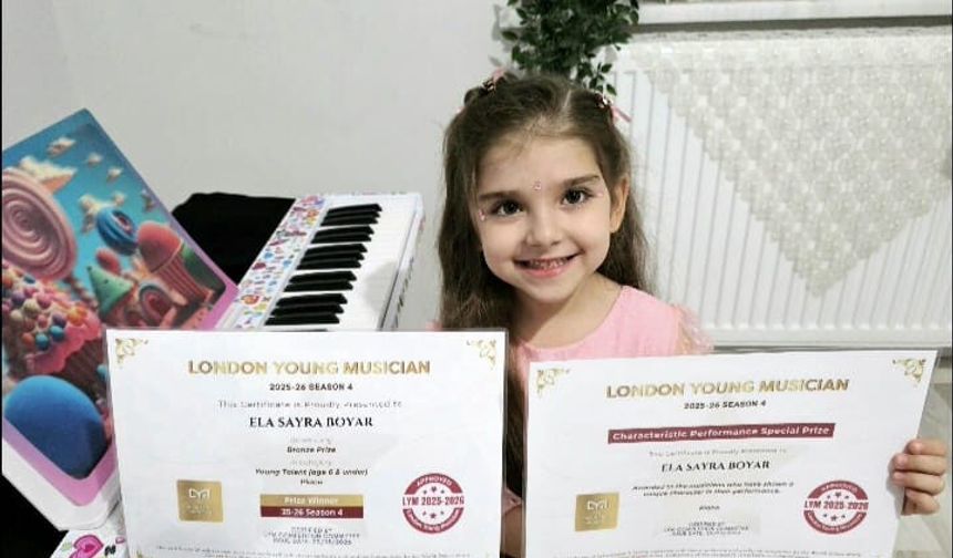 5 Yaşındaki Hataylı  Minik Piyanist Ela Sayra Boyar’dan Uluslararası Başarı